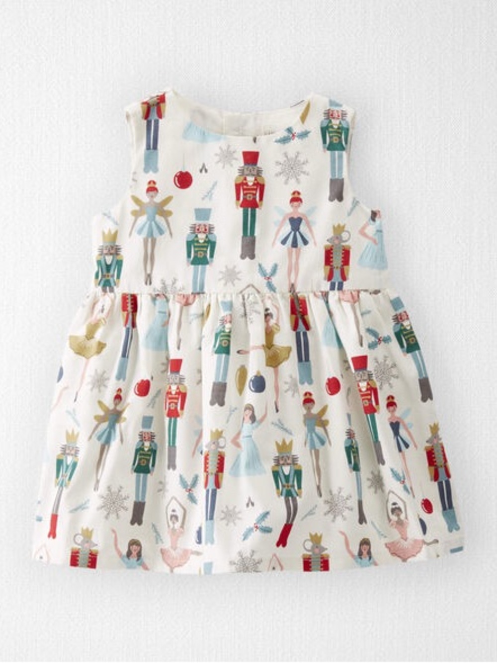 Baby Organic Cotton Dress in Holiday Nutcracker